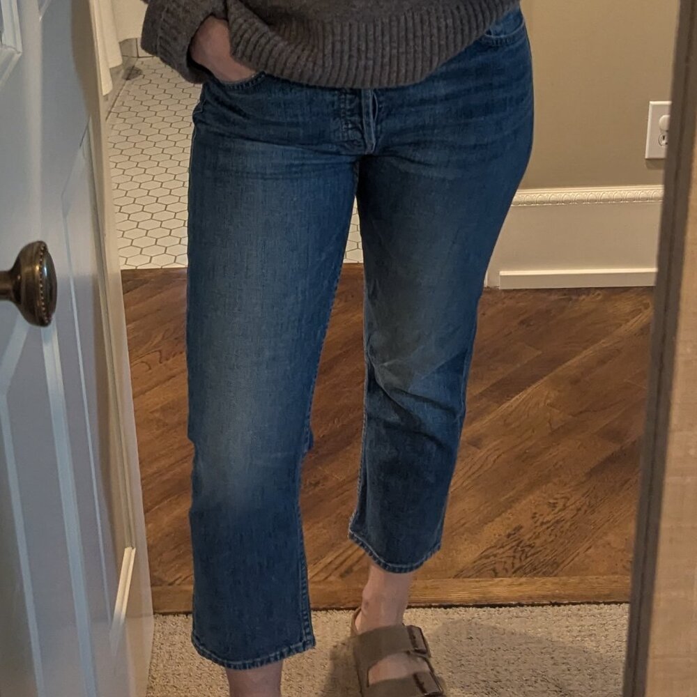 MOTHER Blue Cropped Jeans
